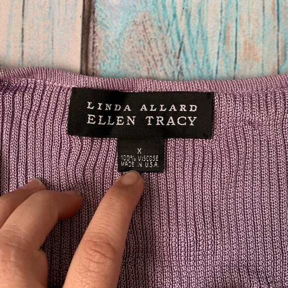 Linda Allard Ellen Tracy 100% viscose v neck button down cardiga - Picture 6 of 8